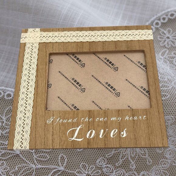 Rustic 6x4 Photo Frame Lace Trim “I Found the One My Heart Loves” Shabby Chic - Picture 7 of 7